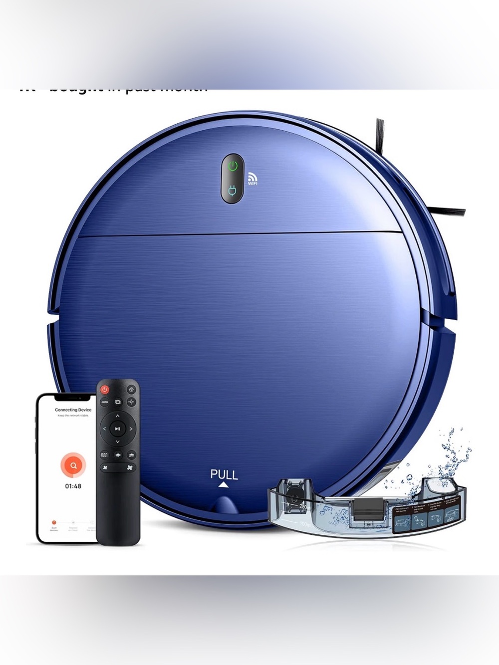 Blue Robot Vacuum Cleaner with Remote